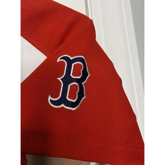 Majestic Mens MLB Boston Red Sox Short Sleeve Shirt Blue Red Large - Picture 5 of 6